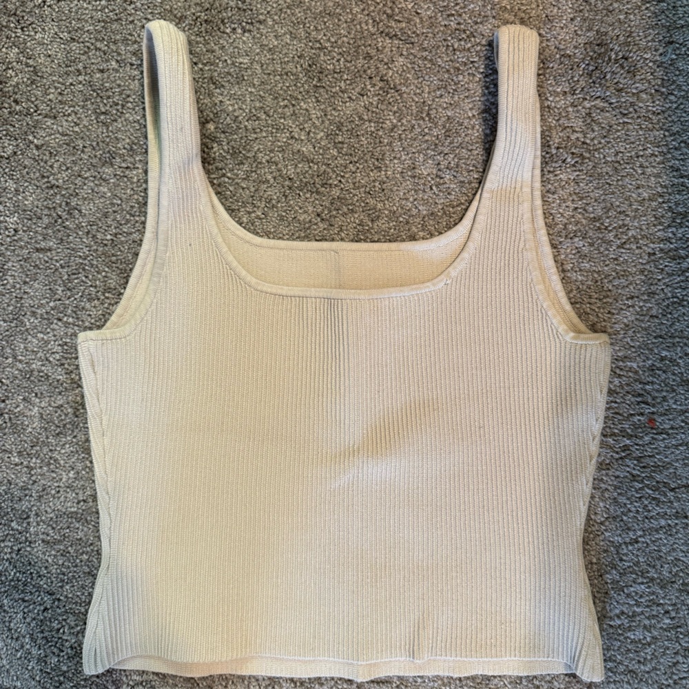 Babaton Cream Ribbed Tank Top - Picture 2 of 3
